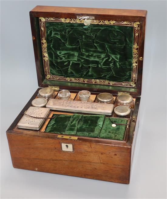 An early Victorian rosewood work box